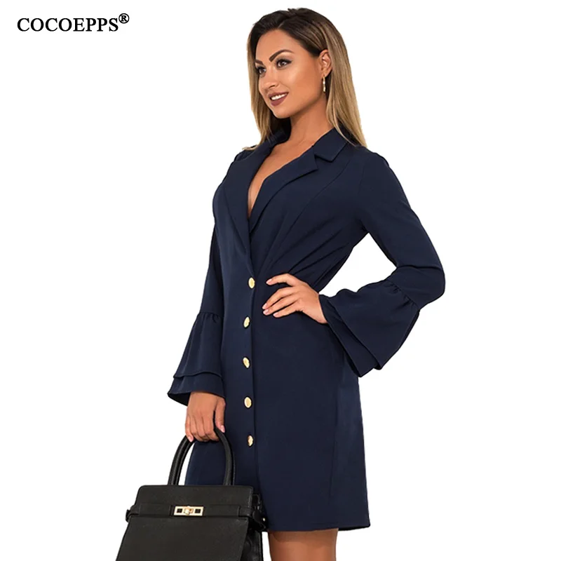 COCOEPPS 2019 осень 5XL 6XL большой Размеры женское платье Зима Женский V образным вырезом
