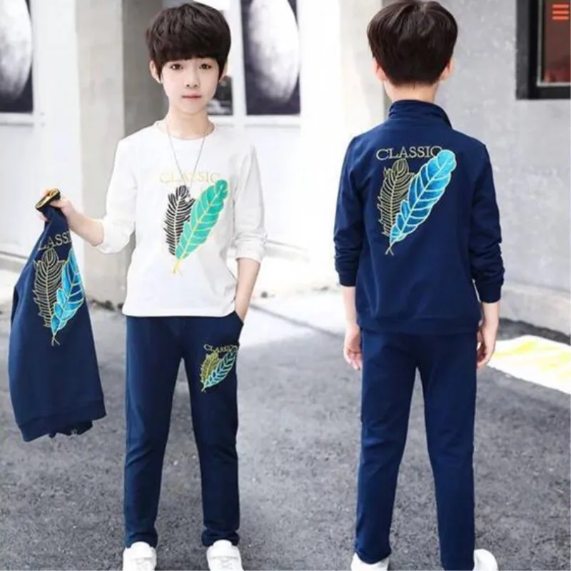 

Fashion Children Tracksuit for Boys Collar Coat Long Pants 2Pcs Boys Sport Suits Spring Autumn Casual Kids Teens Toddler Clothes