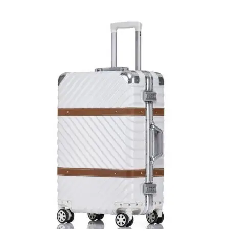 white Carrylove 2" 24" 2" 29" алюминиевая рама прокатный багаж чемодан для путешествия жесткая Дорожная сумка на колесах - Цвет: white