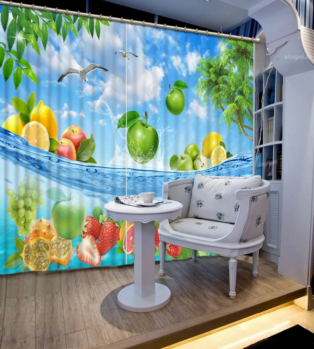 3D занавеска Классический домашний декор с фруктами на заказ модный Декор