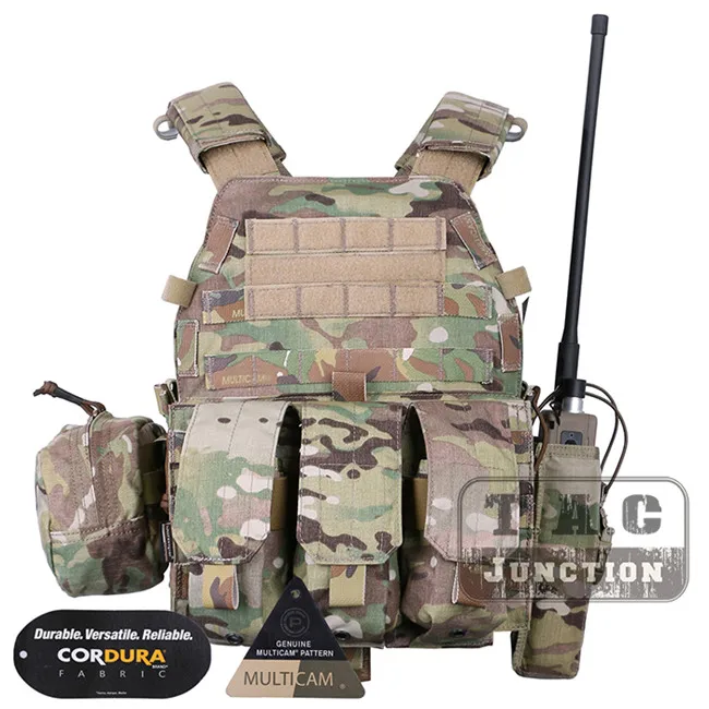 EmersonTactical страйкбол Жилет Модульный MOLLE LBT 6094A тарелка Перевозчик с Тройным Mag Чехлы и радио мешок, аксессуары мешок EM7440