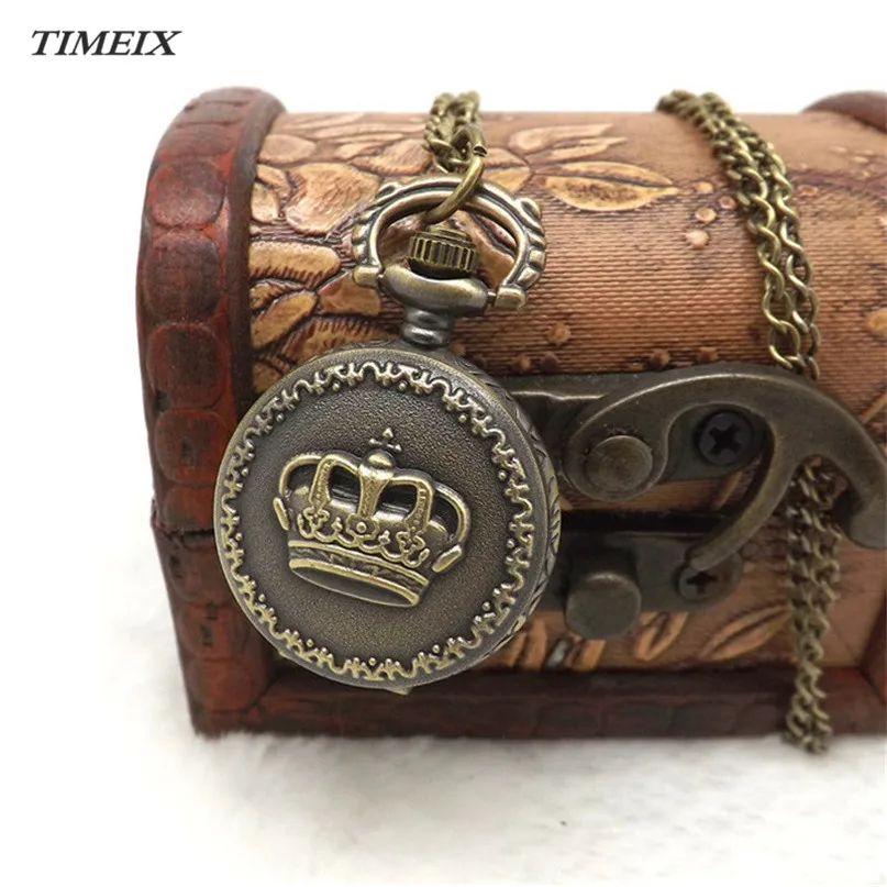 Карманные часы Новинка 2017 года Ретро Бронзовый кварц карманные Подвеска Сеть