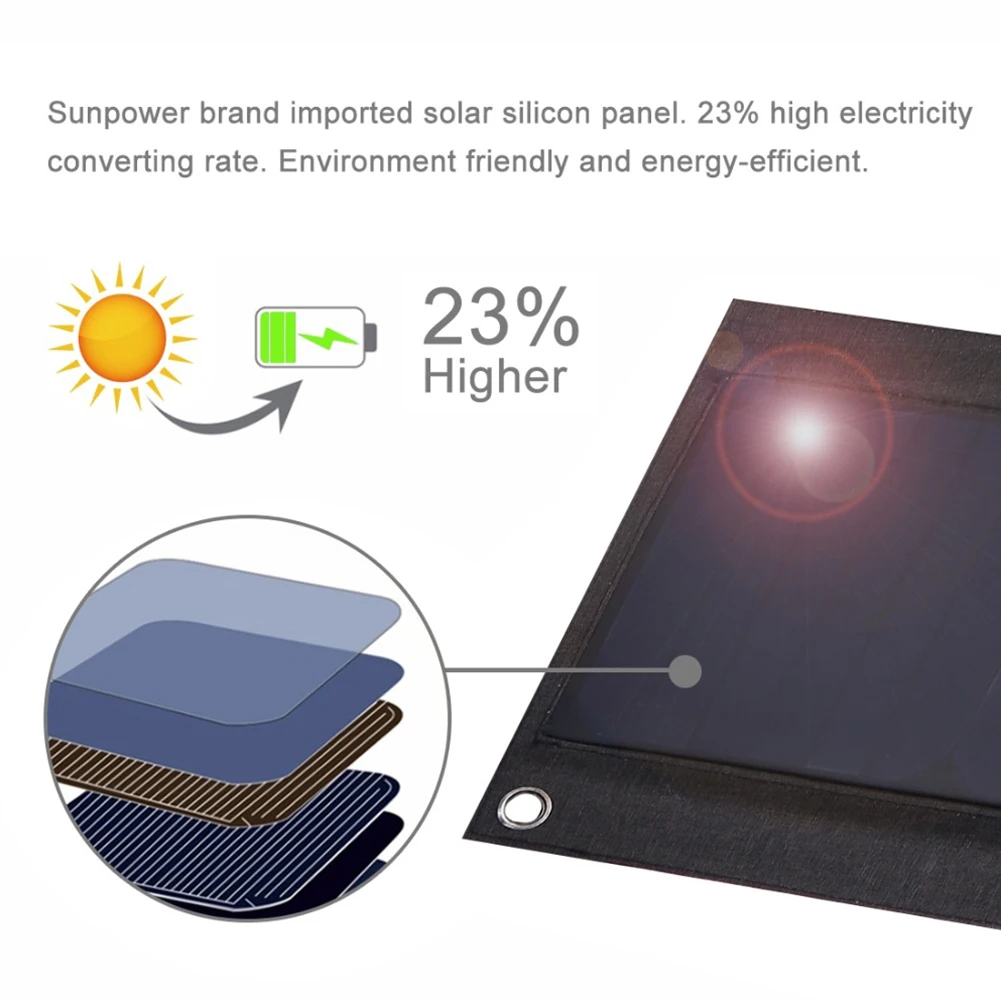 SunPower складное зарядное устройство на 14 Вт 21 28 5 в 2 1 А 4 с выходом USB портативные