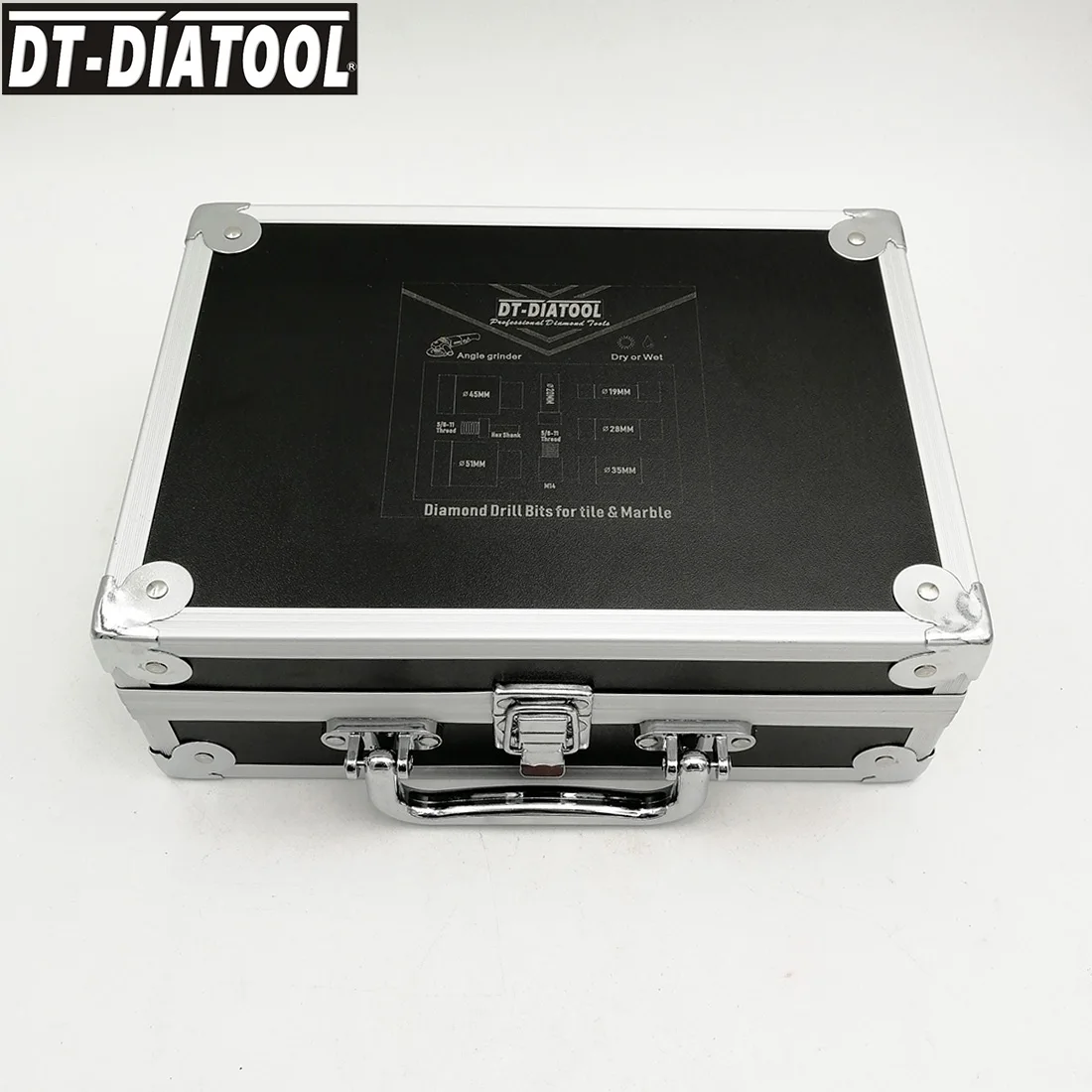 DT-DIATOOL, 8 шт./набор, вакуумная пайка 5/8-11, алмазные сверла с резьбой, наборы насадок для пальцев, плюс адаптер для фарфоровой плитки, гранита