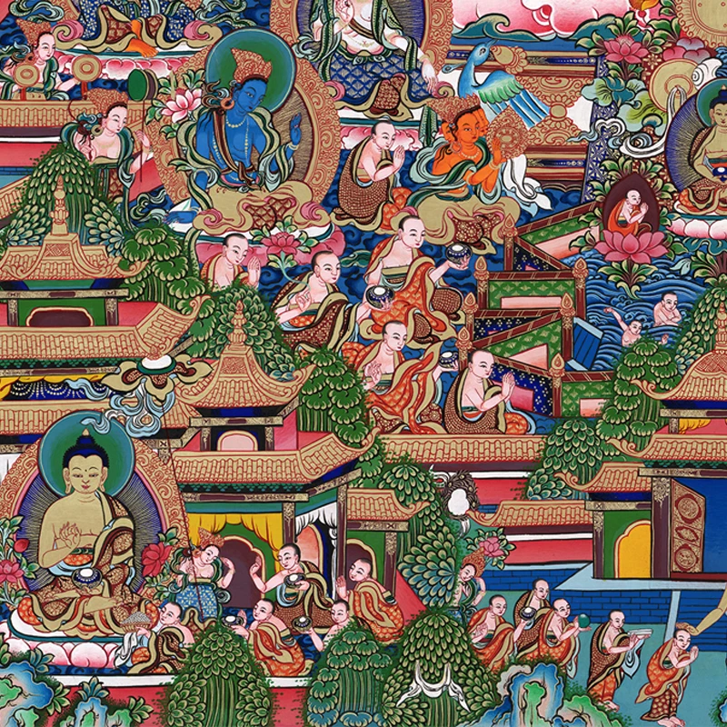 Декоративная картина Thangka постеры с распылителем для спальни тибетский