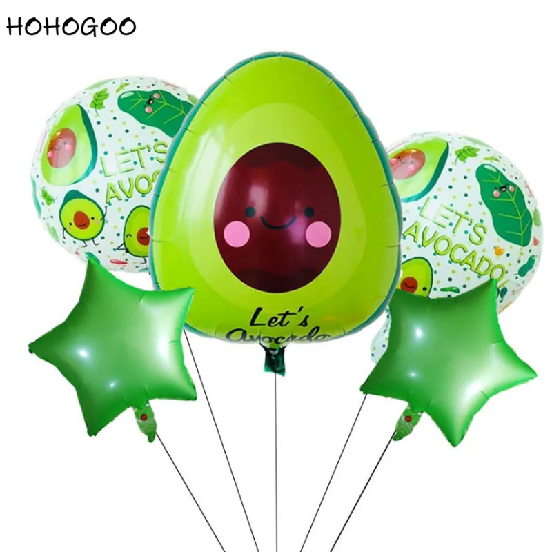 HOHOGOO 1 шт. воздушные шары из фольги с фруктами авокадо клубника кактус ананас