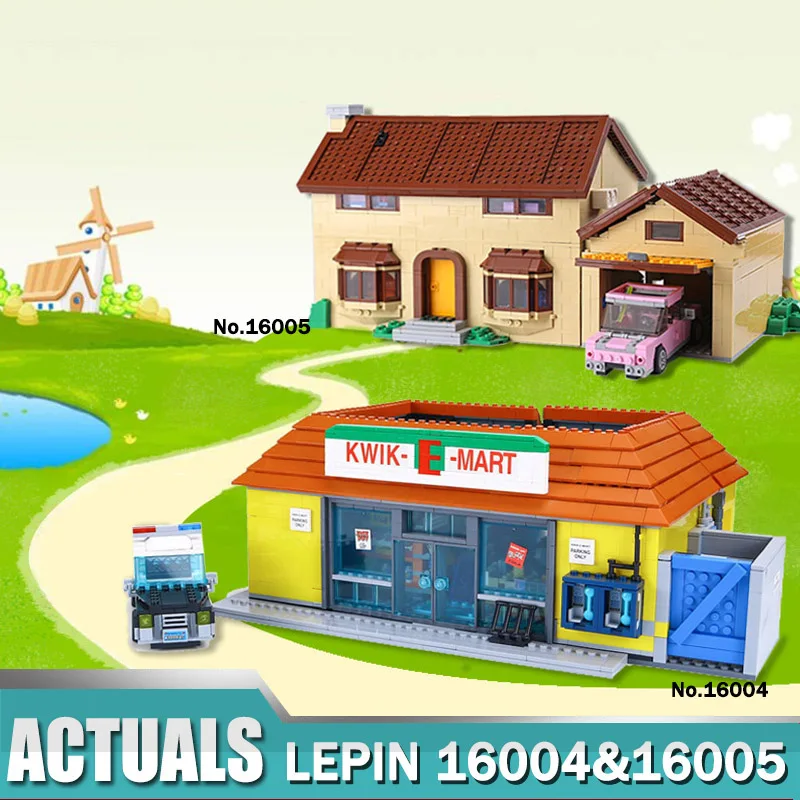16005 The Simpsons Bart Homer 16004 Kwik E Mart строительные блоки совместимые с 71016 71006 для мальчиков