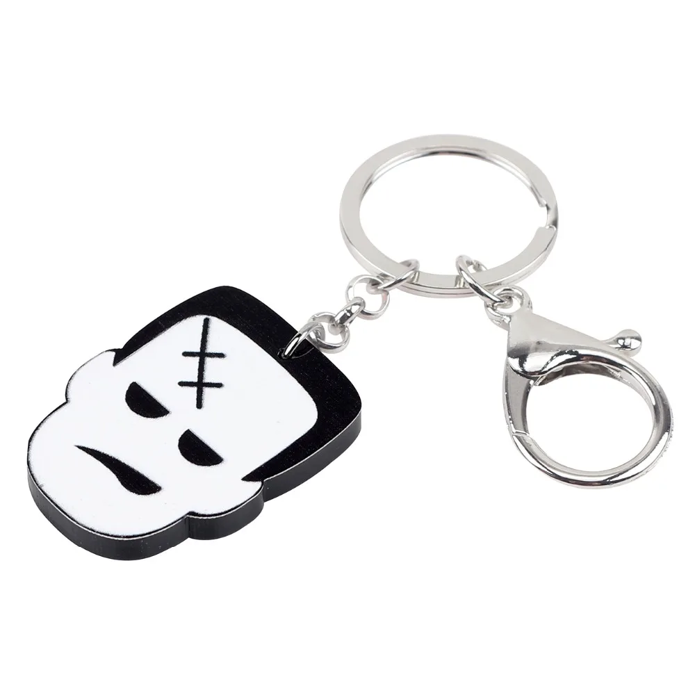 Bonsny акрил Хэллоуин сердитый шрам для мужчин цепочка брелок Кольца мультфильм