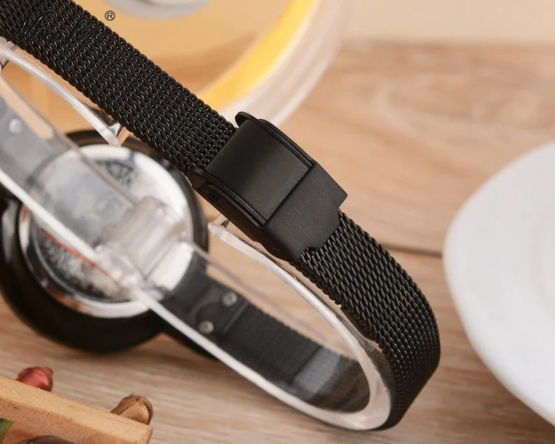 Часы наручные Miss Fox Женские роскошные черные из нержавеющей стали|mujer|mujer reloj |