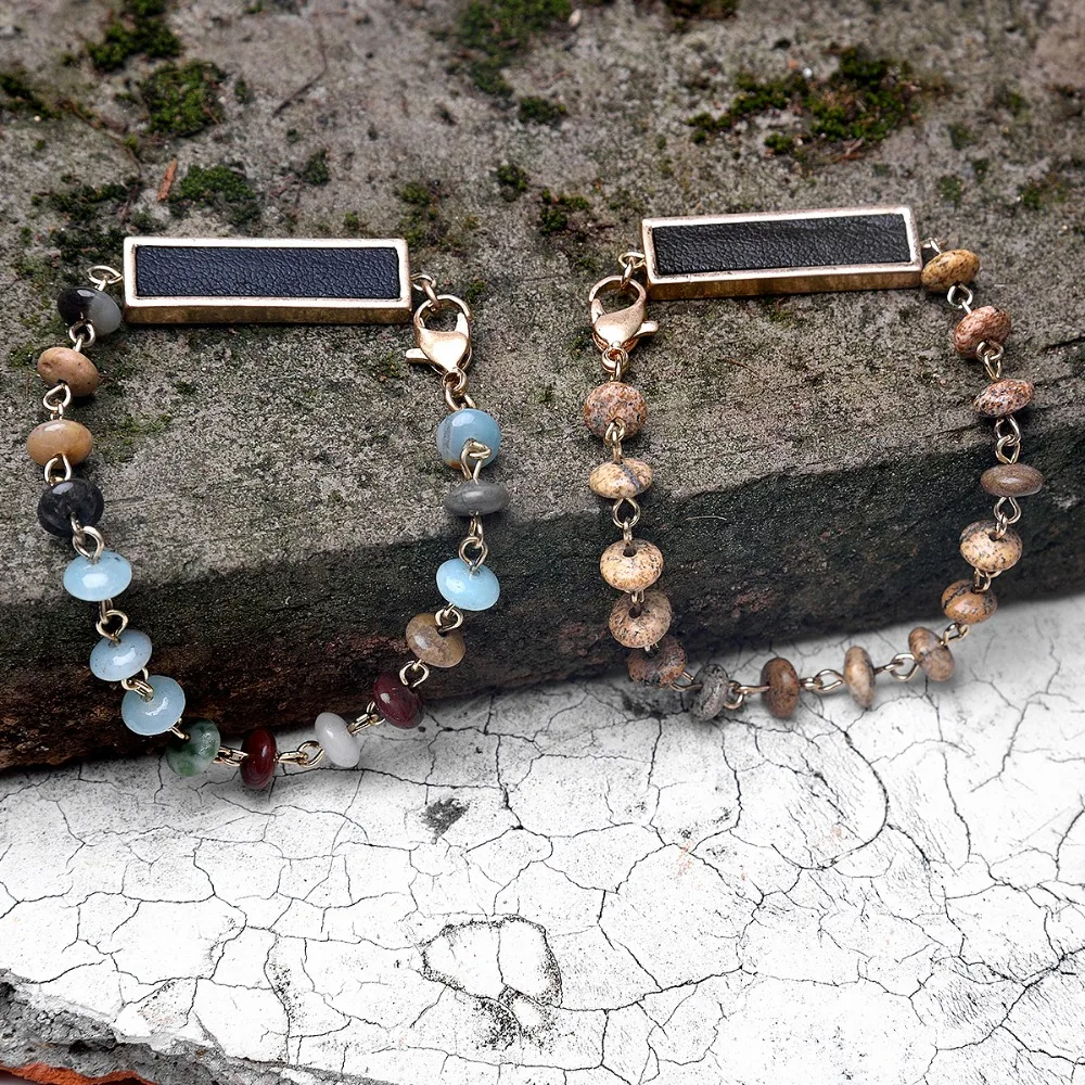 Wild &amp Free браслеты с бусинами из натурального камня Браслеты для женщин женские