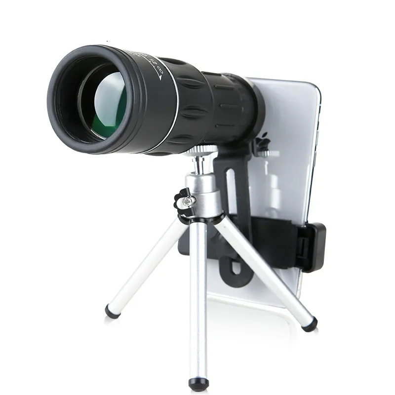 With all accessories 16X52 Upgrade Night Vision Monocular Outdoor Camping HD Eyepiece Handheld Telescope for Smartphone Objective Lens - Color: With all accessories