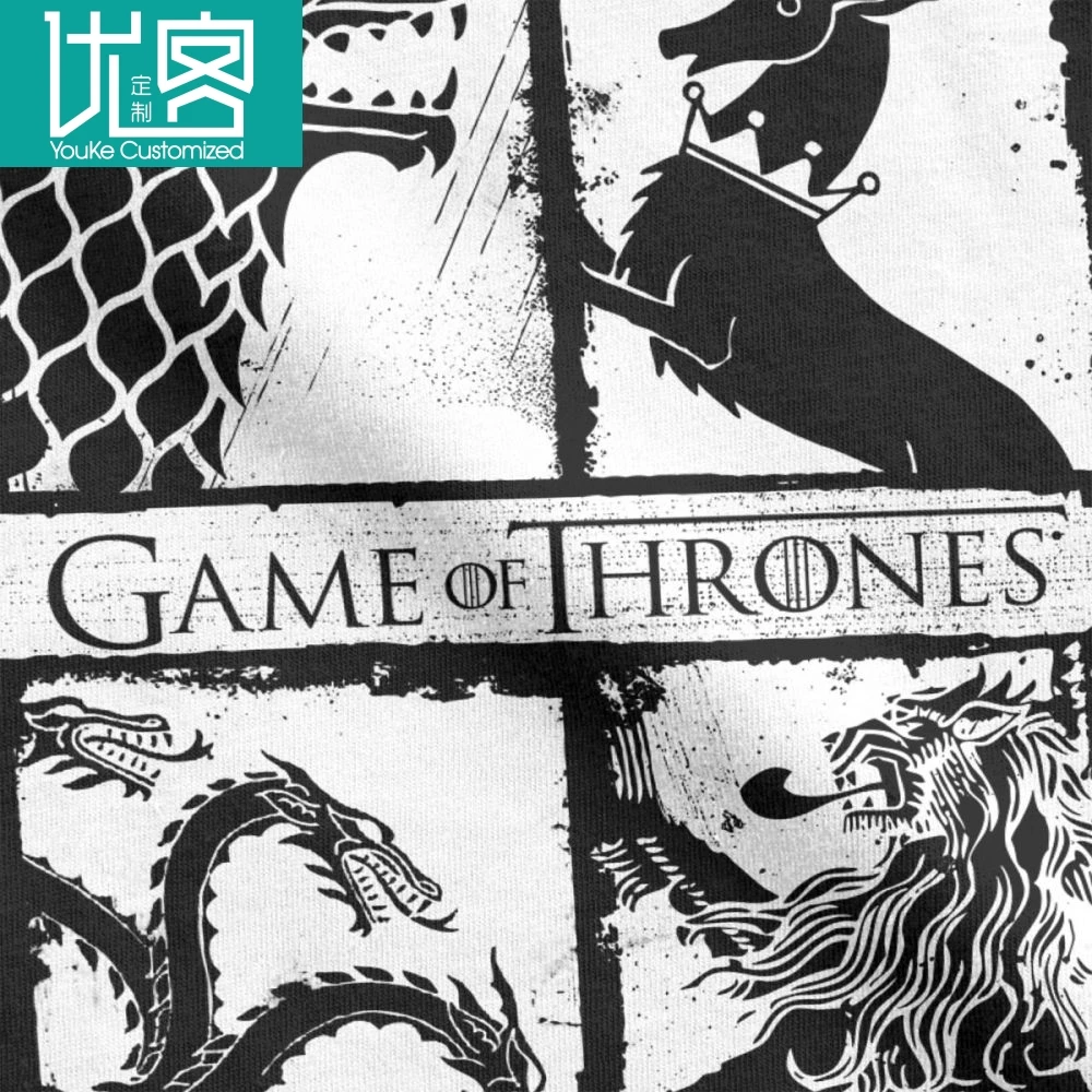 Футболки Игра престолов четыре дома Sigils House Stark футболки Таргариен Ланнистер