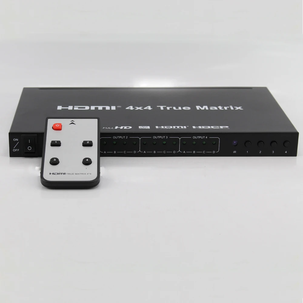Матричный коммутатор 4K HDMI 4x4 с дистанционным управлением Переключатель V1.4