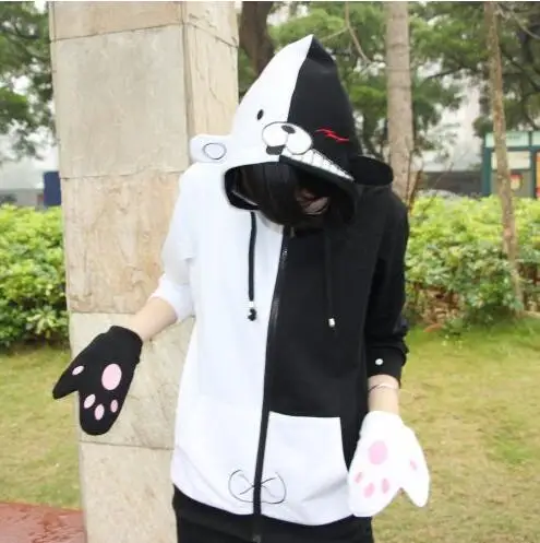 Danganronpa медведь Монокума Весна Осень Мультфильм Аниме толстовки Толстовка Куртка