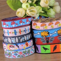 16mm 10 yards 100 polyester cartoon jacquard ribbon diy pet collar decorated with childrens clothing accessories 9 design