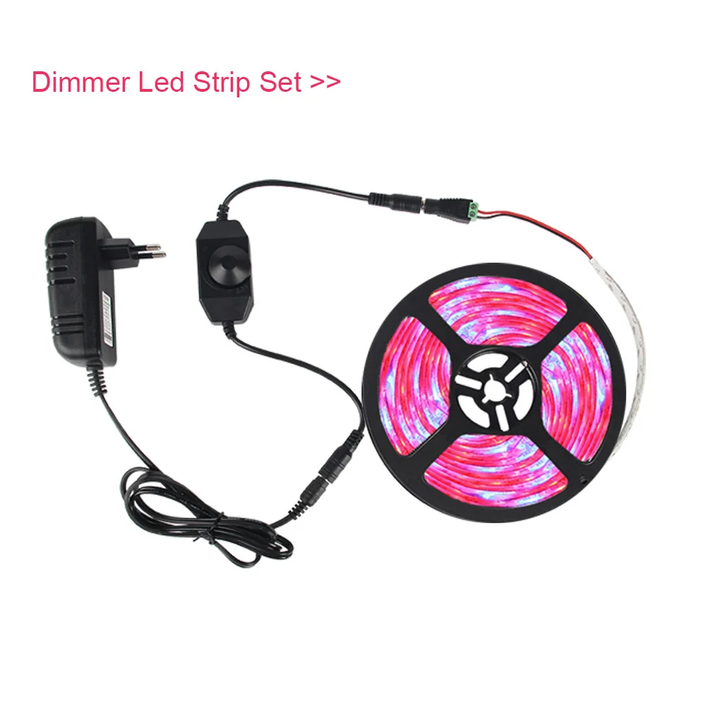Strip and Dimmer Set 5 м светодиодный фито-светильник полный спектр Светодиодная лента светильник 300 светодиодный s 5050 Чип светодиодный фитолампический светильник s для теплицы гидропоники - Испускаемый цвет: Strip and Dimmer Set