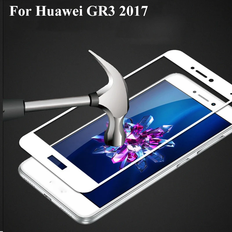 Белое ультратонкое закаленное стекло 9H для Huawei GR3 2017 полное покрытие Защитная