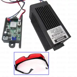 Лазерный модуль Diy 5500 МВт Синяя фиолетовая лазерная головка, 5,5 Вт 450нм лазерная машина запчасти лазерный диод лазерная трубка охлаждающий вентилятор с TTL, фокусировка регулируется