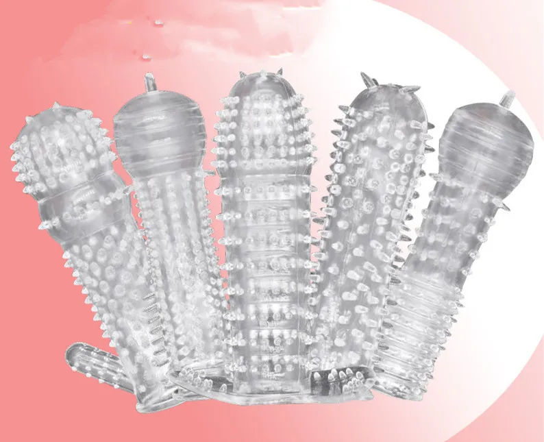 5 моделей задержка кристаллический пенис рукав текстурированный расширение