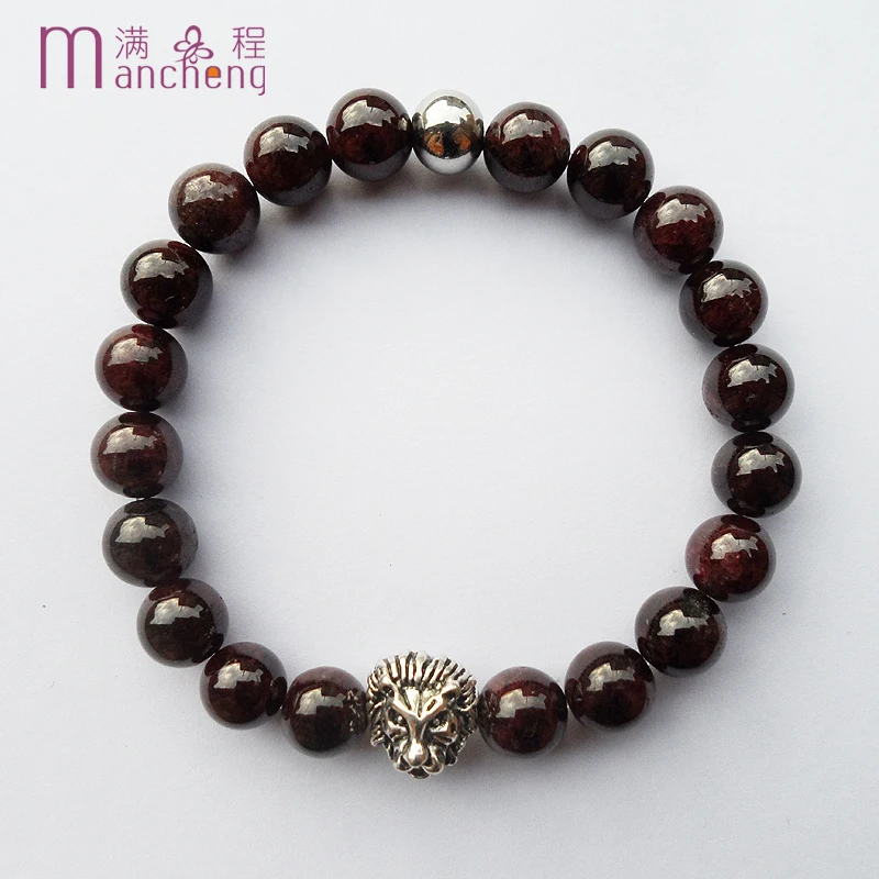 Модный (5A) 8 мм круглый красный натуральный гранат шар из нержавеющей стали