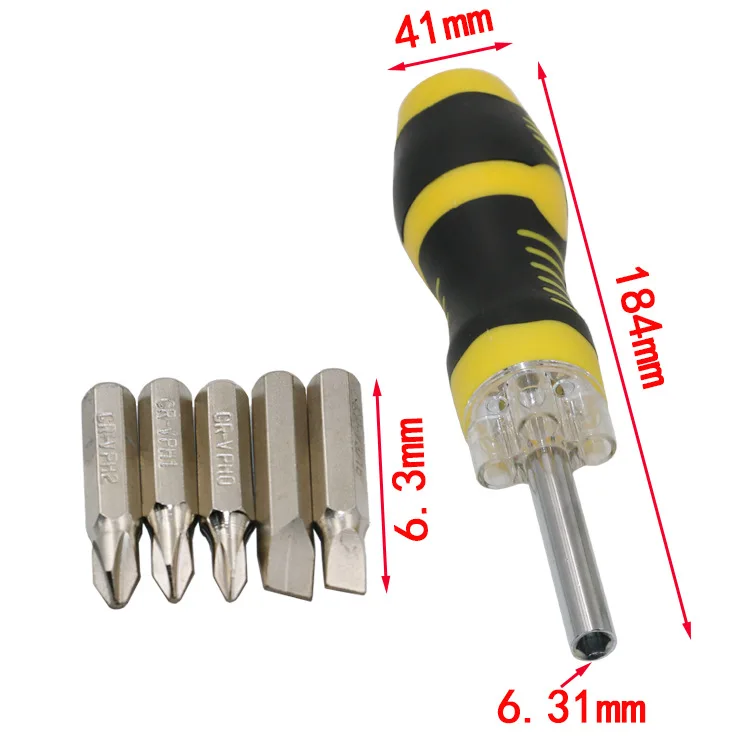 6PCS Screwdriver Set Multifunction 6 In 1 Manual Repair Package with Nickel-Chrome Alloy Steel N/A | Инструменты