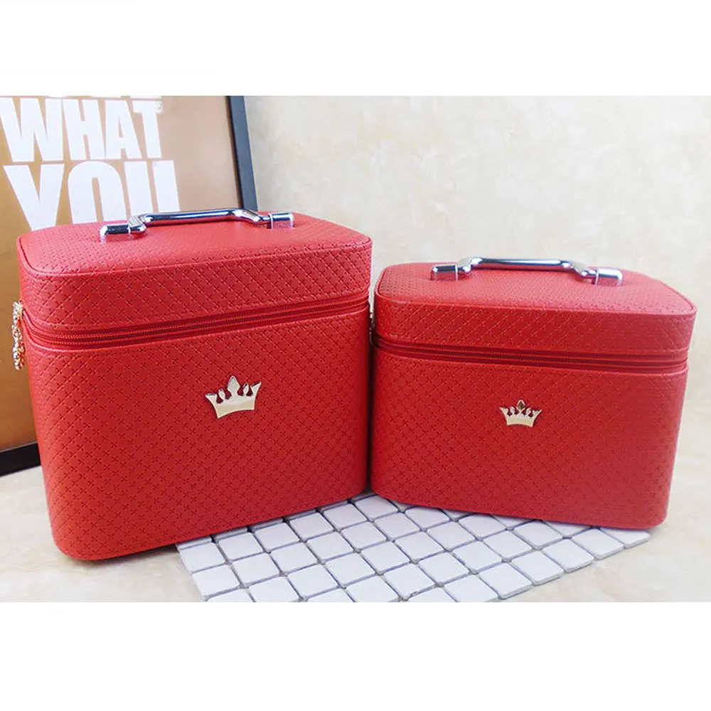 Профессиональный косметичка-чехол с короной вместительный органайзер для