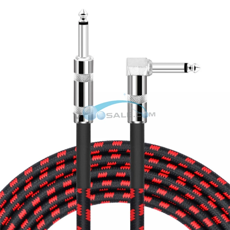 3M Black and Red Gridlines Guitar Cable Bass Electric Noise Reduction Line Connector PVC Woven Net Good Quality | Спорт и
