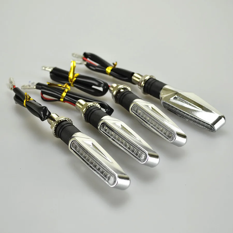 Универсальный хромированный светодиодный светильник для мотоцикла с 12