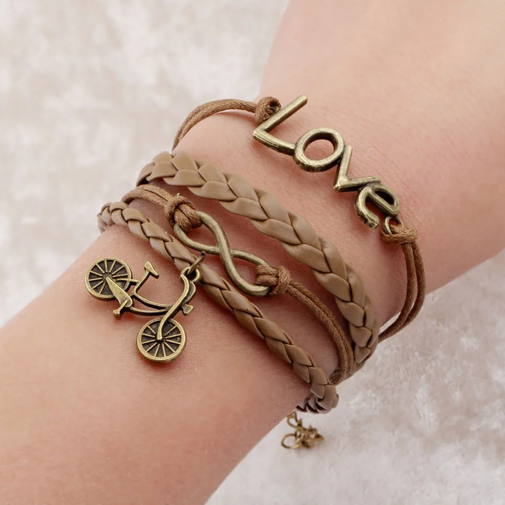 Старинные плетеные якоря bracelete лучшие друзья кожаный браслет мужчины шарма