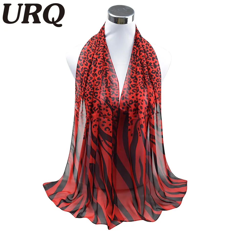 10pcs wholesale Long Chiffon Silk scarves 50*160cm Sexy Design Leopard Zebra Line Print Woman Lady Muffler P5A16274 | Аксессуары для
