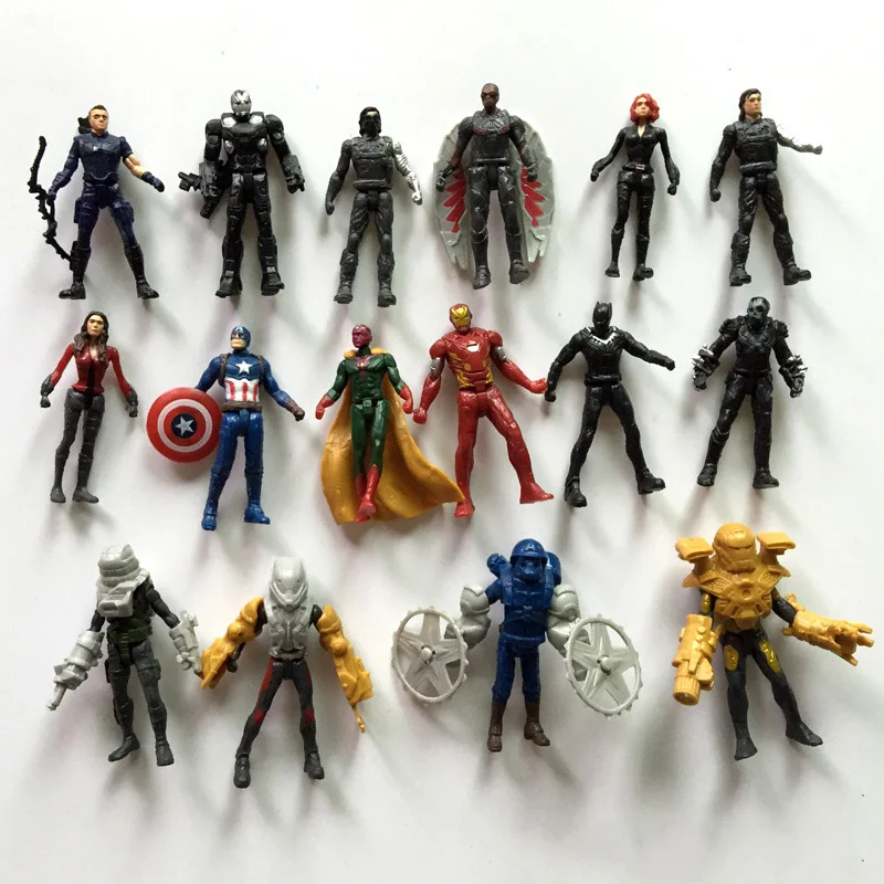 16 шт. капитан америка3 Фигурки игрушки Мстители легенды Civil War Vision ПВХ фигурка Коллекционная модель игрушки