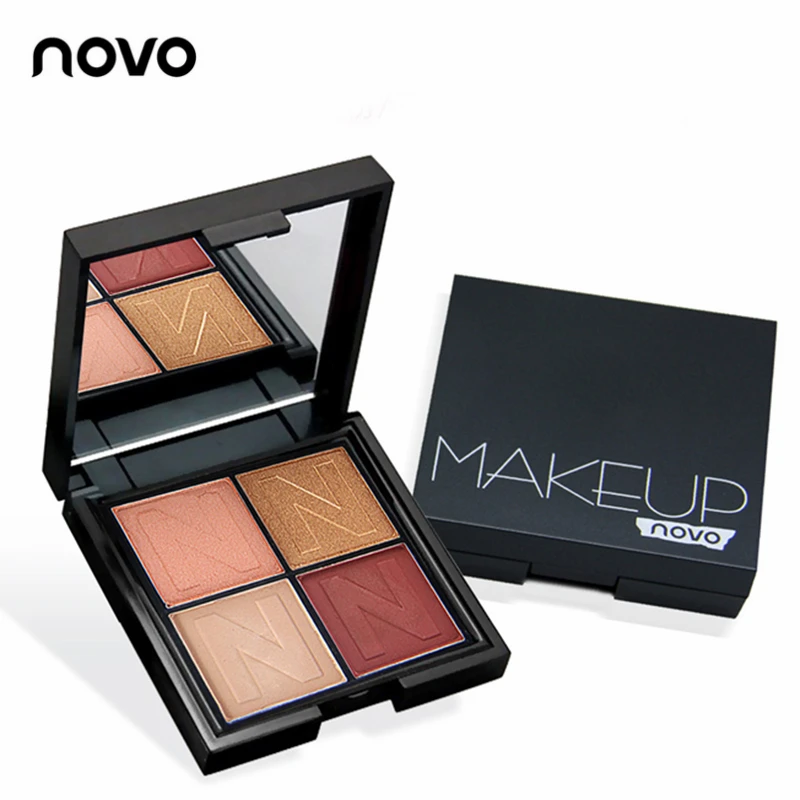 

NOVO Infinite Charm 4 Color Matte Glitter Eyeshadow Palette Set Professional Shimmer Cosmetic Makeup Smoky Shining Eye Shadow
