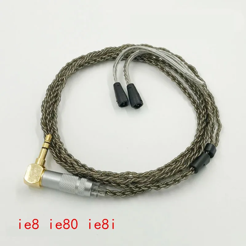 Сменный аудиокабель для наушников Sennheiser IE8 IE80 IE8i 6N однокристальный серебристый