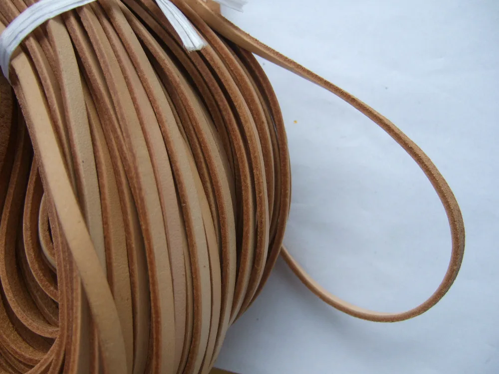 

Natural 5x2mm Flat Real Genuine Leather Cord String Lace Thong
