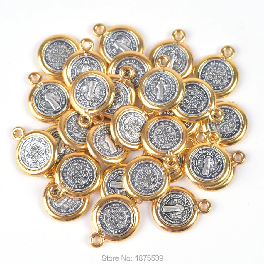 Fashion Small Saint Benedict Pendant Gold Color Outside | Украшения и аксессуары