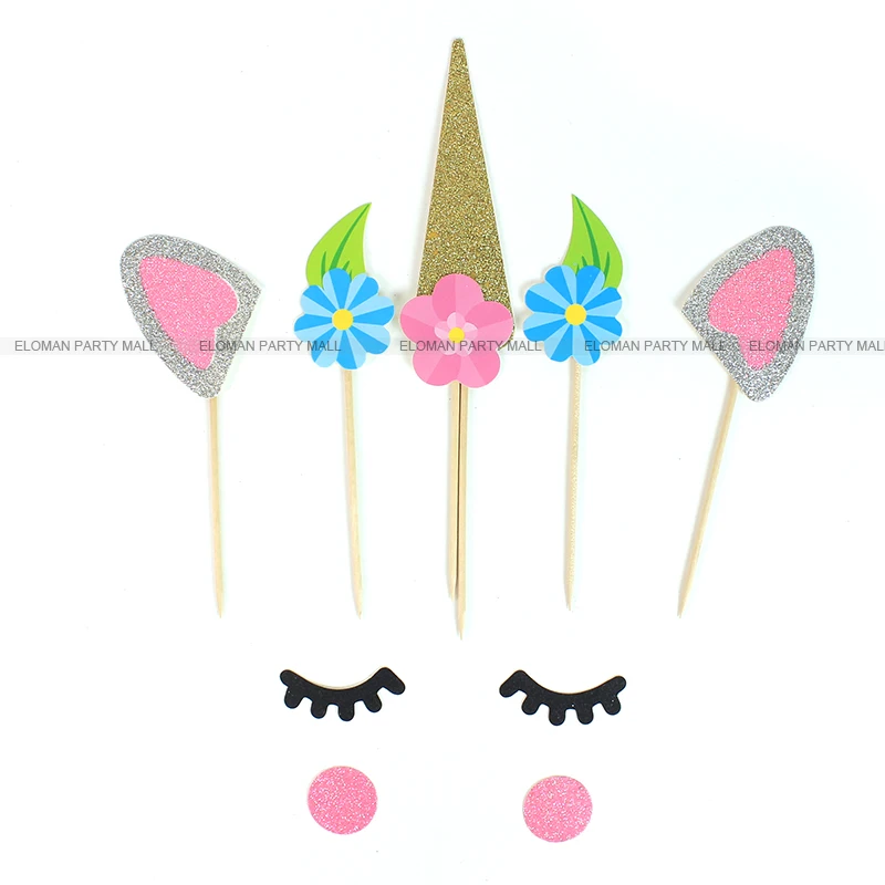 ELOMAN unicorn cake topper for baby shower birthday party decoration | Дом и сад