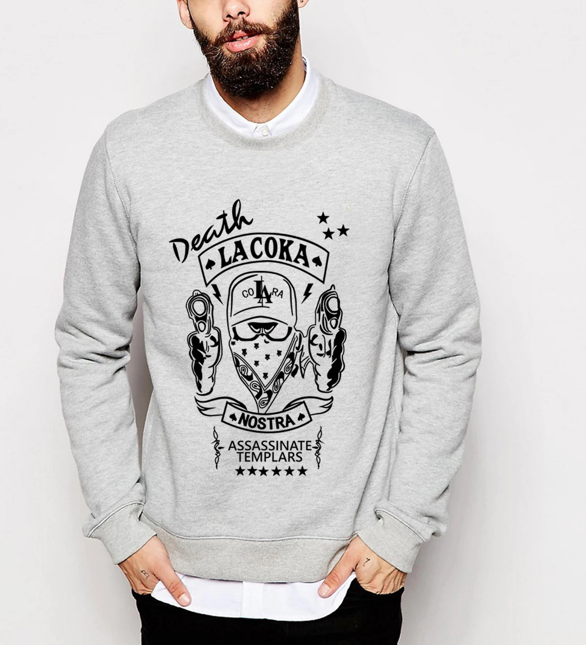 La Coka Nostra брендовая одежда Новая Осенняя зимняя модная свободная толстовка с капюшоном мужской хип-хоп спортивный костюм с капюшоном пуловеры Топ