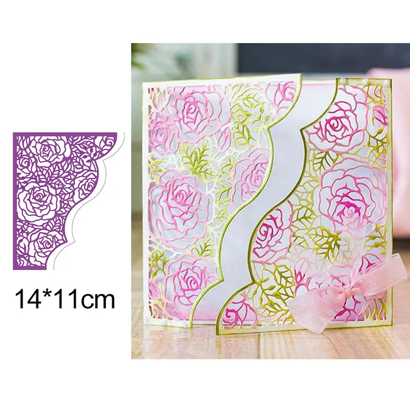 1 floral roses Картонные угловые металлические режущие штампы, трафарет для скрапбукинга, альбом для фото, бумажные карты ручной работы, новинка, высечки - Цвет: 1 floral roses