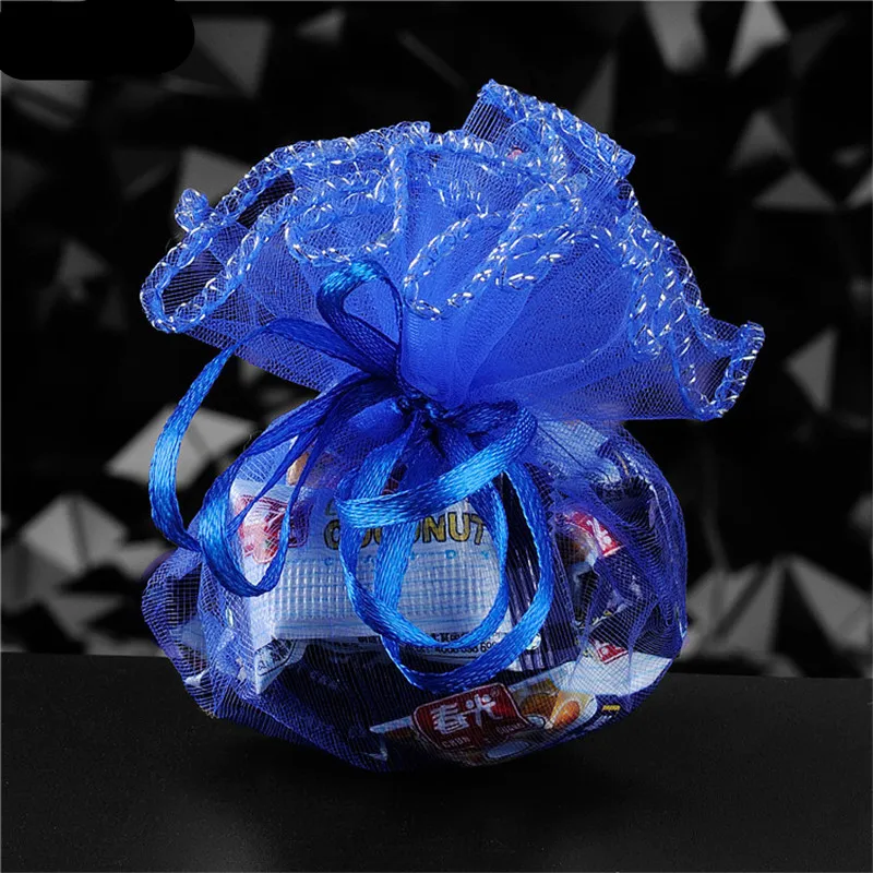 50Pcs Round Organza Gift Bag Wedding Favors Packaging Bags Jewelry Pouches Gauze Element Diameter 26cm/35cm 5z | Дом и сад