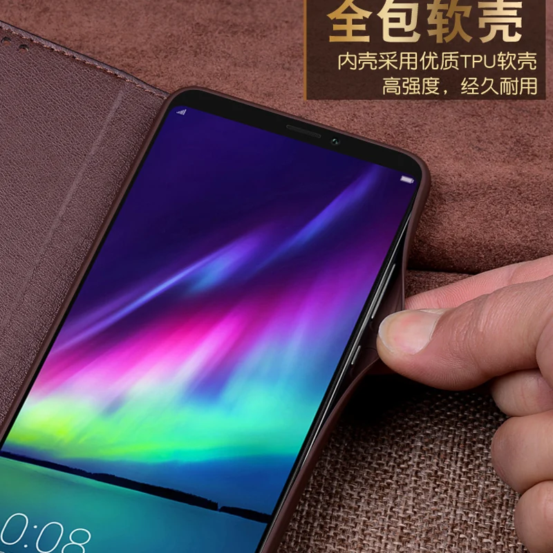 Натуральная кожа чехол КРЫШКА ДЛЯ huawei honor Примечание 10 Note10 coque САППУ флип |