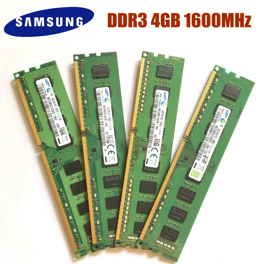 Оперативная память Samsung 4 ГБ DDR3 PC3 PC3L 12800U 1600 МГц ОЗУ для настольного компьютера