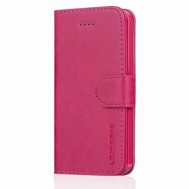 Rose Red Case Чехол для iPhone 7, чехол iPhone 6S, 6, 7 Plus, 5S, 5 s, X, XR, XS Max, чехол, кошельки, кожаный, для мобильного телефона, роскошный, флип, полная защита - Цвет: Rose Red Case