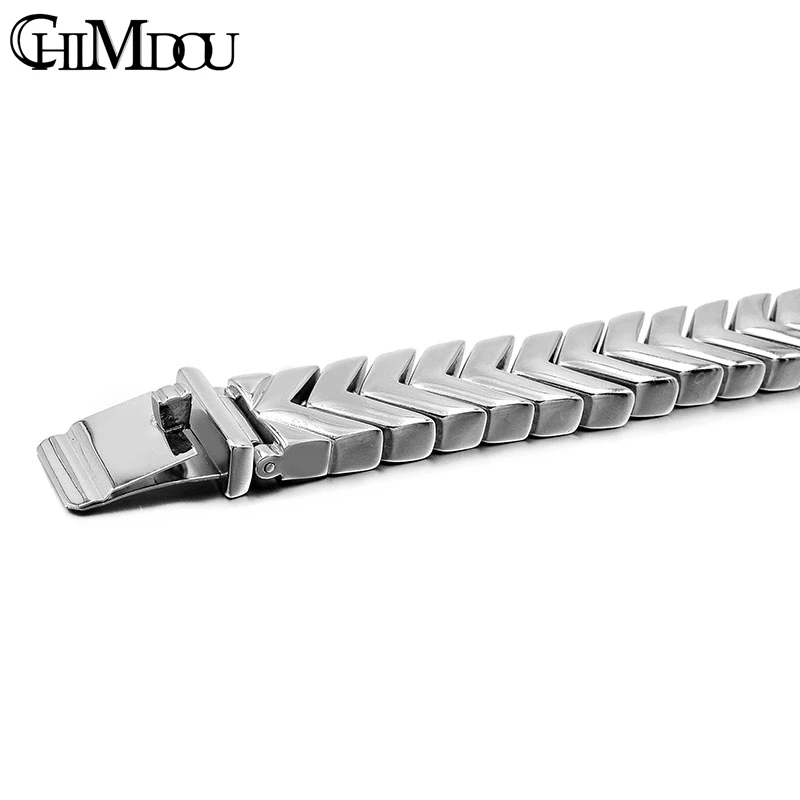 

CHIMDOU charm men's chains big 17mm wide bracelets stainless steel skull-bone links 24cm long 2018 new arrival AB446