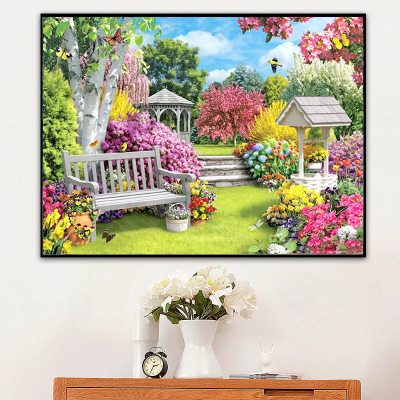 5D DIY алмазная живопись вышивка красивый сад искусство подарок полная Алмазная