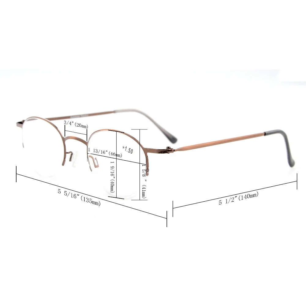 R15029 Eyekepper легкий half обод овальные круглые очки для чтения + 0 0/0 5/0 75/1 0/1 25/1 5/1 75/2 0/2 25/2