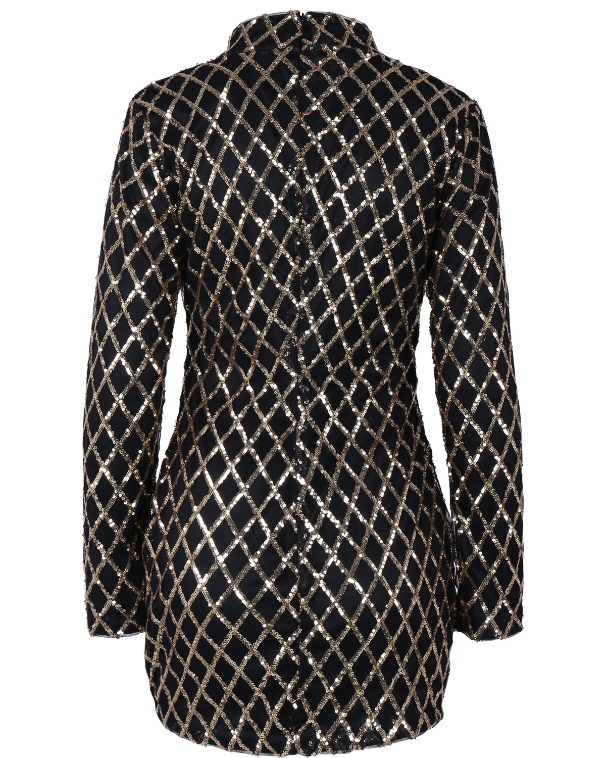 Блесток Бальные Платья 2017 Бренд Женщин С Длинным Рукавом Высокого Шеи футляр