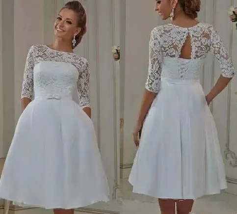 Vestido de Noiva/2021 Элегантные короткие свадебные платья трапециевидной формы с