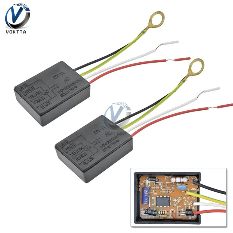 

2pcs AC 100-240V 50Hz 3 Way Touch Sensor Switch Desk light Parts Touch Control Sensor Dimmer For Bulbs Sensors Lamp Switch