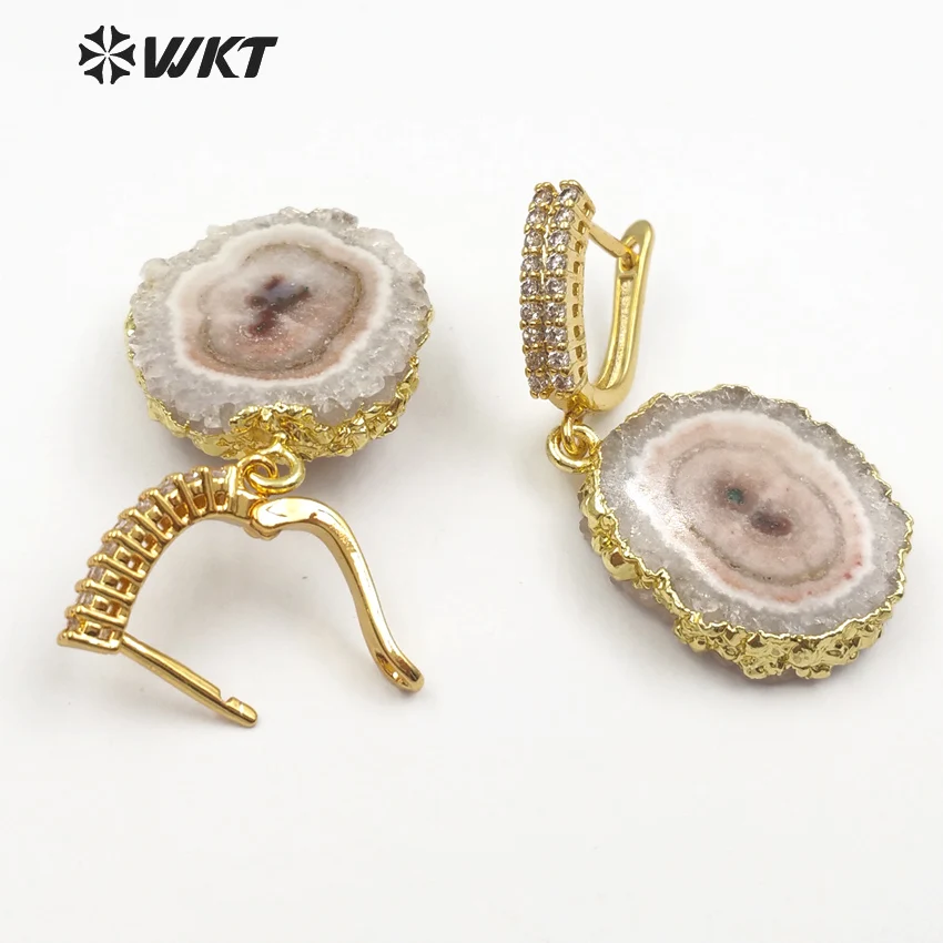 WT-E477 WKT оптовая продажа элегантные серьги-подвески из искусственного кварца с