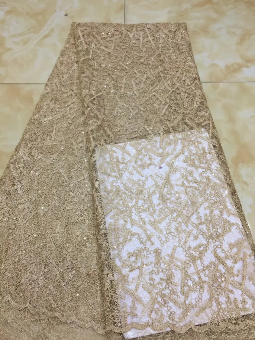 Nigerian Embroidery Latest tulle mesh fabric fashion lace with pearls best quality for party dress TS7365 | Дом и сад